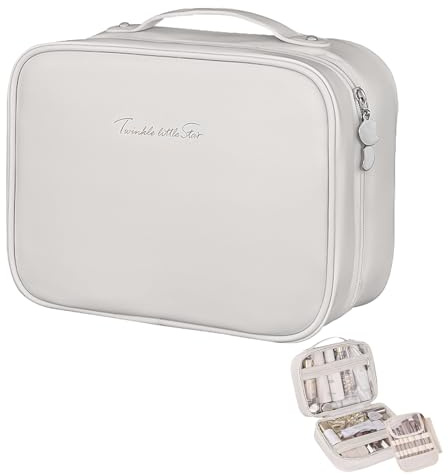KYYGKY Kosmetiktasche Reise Make up Tasche Portable Schminktasche mit Fächern Cosmetic Bag Kulturtasche Reise Kosmetiktasche PU-Leder Waschtasche Washbag Travel Täschchen für Damen und Mädchen