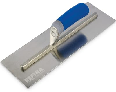 REFINA FINATEX-1 Laying On Plastering Trowel - 14 x 4.75 (355 x 120mm) Plasterers w/ 0.65mm Durable Stainless Steel Blade & Ergonomic Handle - Applying, Smoothing & Finishing Trowel