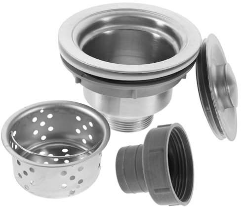 Hoement 1set Sink Strainer Assembly for Kitchen Removable Drain Basket Design to Block Food Particles Easy Installation for Sinks and Garbage Disposals