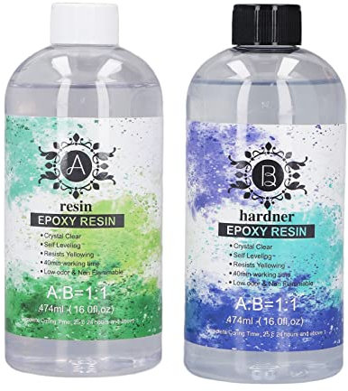 EVTSCAN Resin Glue, Crystal Clear and High Gloss Finish, Scratch and Yellowing, Bubble proof, for DIY, Jewelry, Metal, Ceramic, Glass Projects