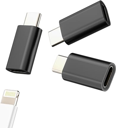 Lot de 3 adaptateurs Lightning femelles vers USB C mâles Convertisseur pour iPhone 16, 15 Pro Max et iPad Type C Compatible avec Samsung