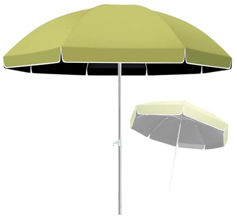 Parasol de Plage pour Patio de Marché,Parasol de Table Rond d'extérieur 180/220/240/260 cm avec Poteau en Métal, Portable pour Jardin, Arrière-cour, Terrasse de piscine,(260cm(8.5ft))