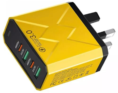 FiTspi 100W USB C Charger Plug, 4-Port Travel Charger Fast Power Adapter Compatible for most of phones, laptop, tablet