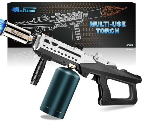 ARTFLAMM Propane Torch - Powerful Grill & Cooking Torch Gun - Adjustable Flamethrower - Culinary Blow Torch for Sous Vide, BBQ, Campfire, Charcoal Wood (Tank Not Included)