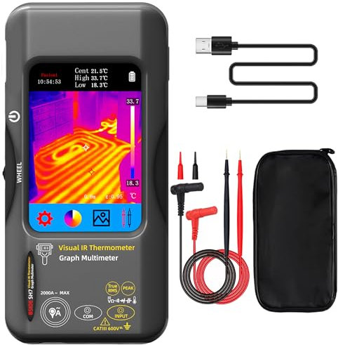 BSIDE SH7 Thermal Imaging Camera 320×320 Resolution With 20000 Words Multimeter Function 3.98'' TFT Touchscreen 25Hz Infrared Thermal Camera (-20-550℃) 15 Thermal Palettes True RMS Digital Multimeter