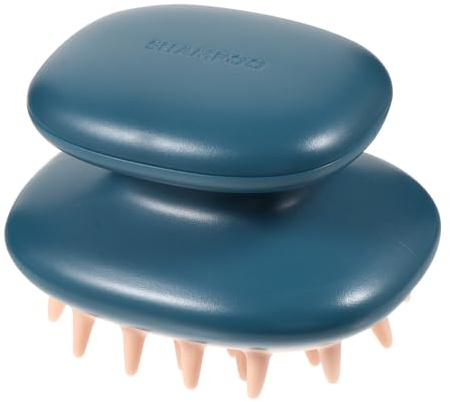 HAMPPLIES Cepillo de Masaje para Cabelludo con Exfoliación y Limpieza Cepillo de Champú Dual para Uso Seco y Mojado para Relajación y Cuidado del Cabello Color Azul