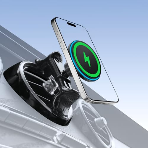 15W für Magsafe Autohalterung Handyhalterung Auto mit Ladefunktion, Runde Lüftung Für Mercede Benz A/B/C/E/S-Klasse/Sprinter, GLC/GLB/GLA, Kompatibel mit iPhone & Samsung, Mercedes Benz Accessoires