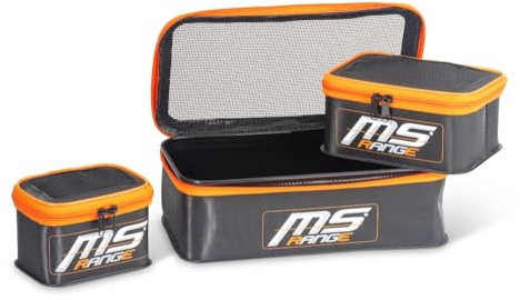 Sänger Top Tackle Systems MS Range Eva Bait Organizer Set, 3-teiliges Köderaufbewahrungsset, Belüftete Eva-Taschen, mit Netzdeckel