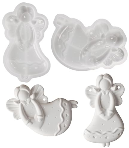 Stampi in silicone a forma di angelo, stampi in silicone, stampi per candele, stampi in gesso 3D per versare, stampi per candele per versare, stampi per candele, sapone (D)