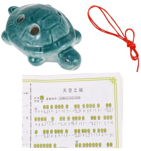 Alipis Ocarina Flute Turtle Shape Students Ocarina in Porcellana Bianca Lanyard per Principianti