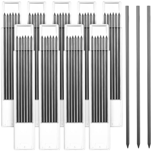 54 Pz Mine per Matite Meccaniche, 2,8 mm Ricariche per Matite Traccianti, Ricariche per Matita Carpentiere, Matita per Pennarelli fori profondi costruzione e lavorazione del legno (nero)