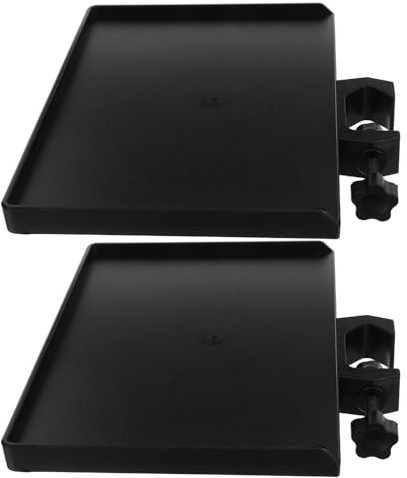 ANDRESLAD 2stücke Mikrofonständer-ablage mit Klemme Runde Tisch-ablage für Mikrofonstative Mikrofonhalterung mit Clip für Soundkarten und Zubehör Stabile Montage für Live