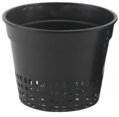 Homeponnew Lot de 12 pots en filet pour jardinage sans terre, paniers de plantation à fentes en plastique, compatibles avec galets d'argile, perlite et laine de roche (noir XC150)