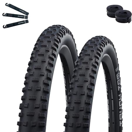 2 x Schwalbe Tough Tom Drahtreifen Active Line K-Guard Schwarz 65-622 (29 x 2,60) + 2 x Schwalbe Schläuche AV19F inkl. maxxi4you Reifenheber