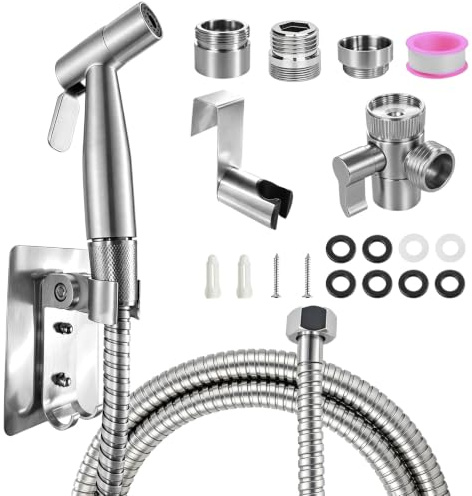 Idroscopino per WC Set con Tubo da 150CM Doccino per Bidet Doccetta Bidet | Installabile su WC o Parete per Igiene Personale Bagno Animali Sciacquare Il Bidet