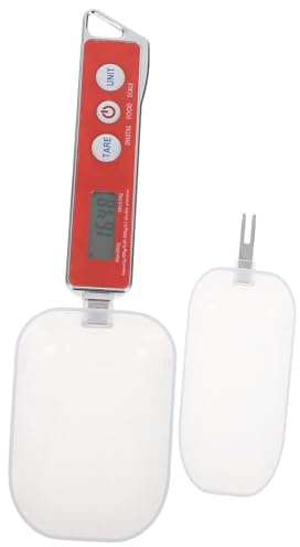 SHINEOFI Bilancia Digitale da Cucina Cucchiaio in Plastica Rosso, Precisione 0,1g-500g, Funzione Tara Facile e Schermo Lcd Chiaro per Misurare Alimenti e Caffè in Cucina e Forno