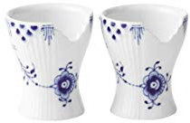Royal Copenhagen Eierbecher 2er Set Blue Elements Porzellan Weiß-Blau, Größe: 5,5cm, 1017061