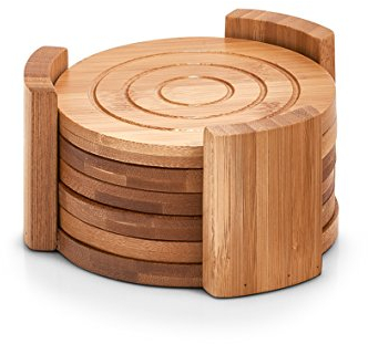 ZELLER PRESENT SCHÖNER LEBEN. PRAKTISCH WOHNEN. Present SCHÖNER Leben. PRAKTISCH WOHNEN. 25378 Glasuntersetzer-Set, 7-TLG., 12,7 x 12,7 x 7 cm, Natur