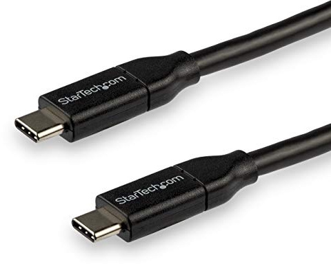 StarTech Cable de Carga USB-C a USB-C de 3m, 100W PD, Negro (USB2C5C3M) | Hasta 5A para carga rapida y alimentacion de portatil, Certificacion USB-IF