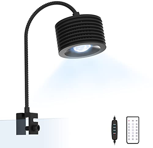 Lominie Clip on 20W Aquarium Light Led Fish Tank Lights Reef Lights for Coral,Full Spectrum Aquarium Plants Lights with Gooseneck, for 6~15 Inch Long Coral Reef Fish Tanks (SeaWater)