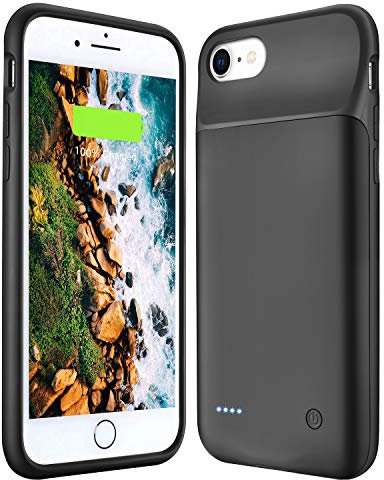 Wixann Battery Case for iPhone 6/6s/7/8/SE - Upgraded 6800mAh Slim Portable Charging Case