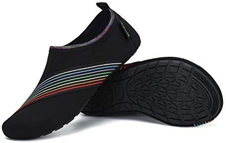 SAGUARO Chaussons Homme Femme Pantoufles Eté Antidérapantes Slipper Atmungsaktiv Léger, Noir trafic 44/45EU