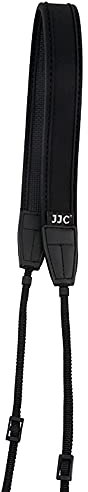 JJC Sangle De Cou D'épaule En Néoprène Souple Antidérapant Pour Fujifilm X100VI Nikon Z30 Z50 Canon M50 M6 Sony ZV-1 ZV-E10 A6600 Olympus Tous DSLR SLR Camera - Noir