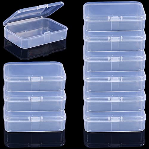 Gansita Clear Plastic Playing Card Boxes Snaps Closed Poker Gaming Playing Card Deck Cases Holder Plastic Storage Box Clear Trading Card Box Card Storage Organizer for Bank Business Card (10Pcs)