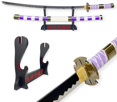 FÉENOMENN Katana One Piece - Luffy Nidai Kitetsu - Epée Lame Bois (Support Japonais Inclus)