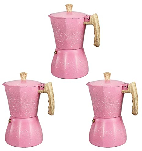 mammals 3X Caffettiera Caffettiera Caffettiera Moka Italiana Caffettiera Espresso Caffettiera 300 Ml Rosa