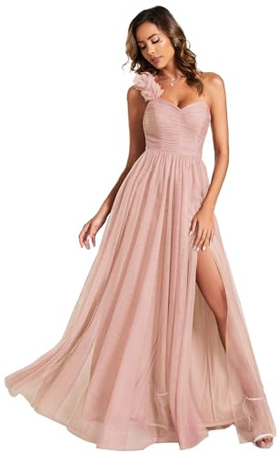 Ever-Pretty Vestido Dama de Honor para Mujer Hombro Cintura Alta Sin Mangas Fiesta Maxi Vestido ES01911-P