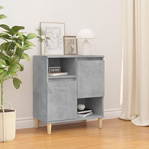 Homvdxl 2 Doors Sideboard - Small Storage Cabinet with Open Shelves Storage - Living Room & Hallway Storage Unit Buffet Cabinet with Wood Legs (Grey)