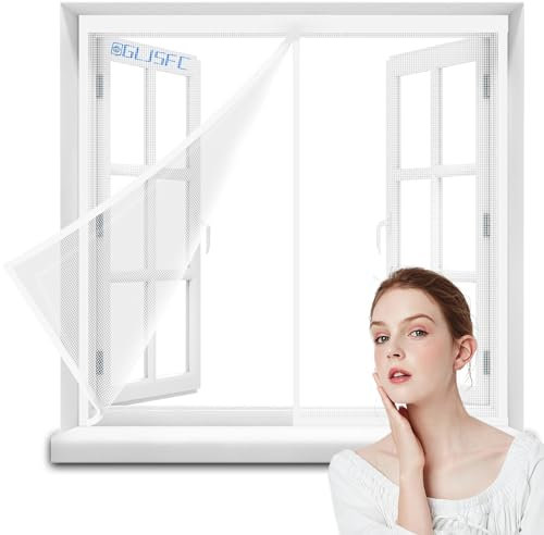 SelfAdhesive Insect Screen Roller Blind 170x175cm Comfort Open, Close Fly Screen Window to Open & Close - Keep Bugs Out & Lets Fresh Air in Top-to-Bottom Seal Snaps White