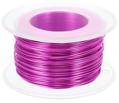 PATIKIL 30m 20 Gauge 0.8mm Aluminium Basteldraht Biegsamer Draht Dunkelrosa | Metall-Draht Armatur, Für Schmuckherstellung, Metall-Wicklung DIY