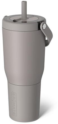 BrüMate Resa 35oz 100% Leakproof Travel Tumbler with Handle & Straw | Flexible SoftSip Straw | Silicone Sleeve for Durability | Stainless Steel | Cup Holder & Travel Friendly Water Bottle | (Mocha)