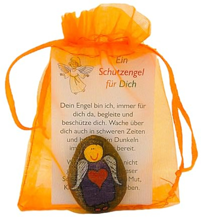 Andys Steinwelt® Schutzengel Handschmeichler Stein mit Name personalisiert | Glücksbringer Geschenk für Prüfung ca. 4 cm, Glücksstein für Kinder & Erwachsene, Mutmacher, Einschulung oder Taufe