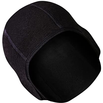 GAROZATION Winter Windproof Cycling Cap Reflective Strip, Black Bike Helmet Liner Ear Protection, Under Helmet Sports Hat for Cold Weather Bike Riding