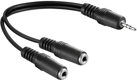 pluX Headphone Splitter, Double 3.5mm Headphone Jack Audio Splitter Cable Male to Female Dual Earphone Splitter 2 way Headphone Extention for smartphones