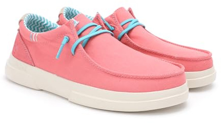 PITAS | SIRMIONE | Mocasines de Mujer | Náuticos Casual | Zapatillas de Tela | Zapatos sin Cordones | Deportivas Casuales | Calzado de Walkinpitas | Coral 38