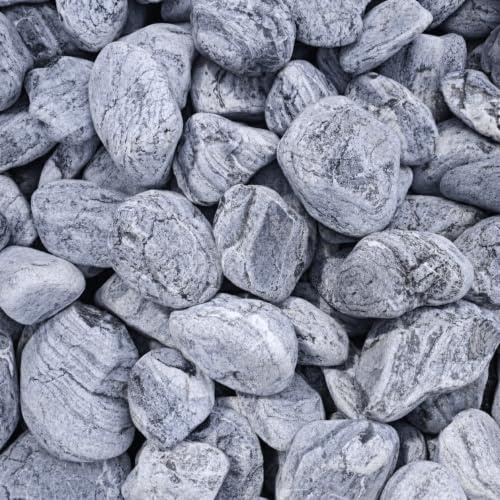 V-PREMIUM SOLUTION Dekosteine Grau 4-8 cm 10 kg - Kieselsteine Deko Garden für Teich und Gabionen - Große Steine für Blumentöpfe, Vasen, Terrarium und Aquarium - Schöne Gartendeko Natur