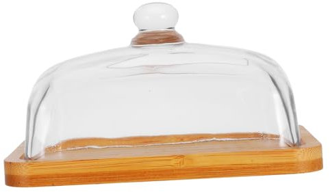 VALICLUD Alzatina Per Torte in Con in Vetro Trasparente Contenitore Per Vassoio Rettangolare Per Snack e Dessert Per Frigorifero e Piano Di