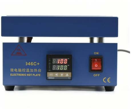 Station de préchauffage de soudure à plaque chauffante électrique Station de préchauffa numérique 850W 946C + plaque chauffante électronique, 200x200mm for PCB SMD, lampe à LED, dessouda