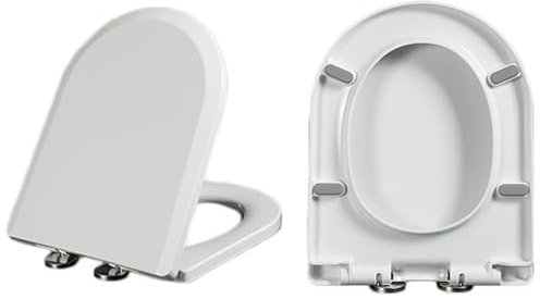Colore Tavoletta WC D Forma, Sedile WC Con Sgancio Rapido, Copriwater Tavoletta Wc Universale, Copri WC Chiusura Ammortizzata, Rapido Montaggio, Facile Da Pulire 35.5 * 44cm
