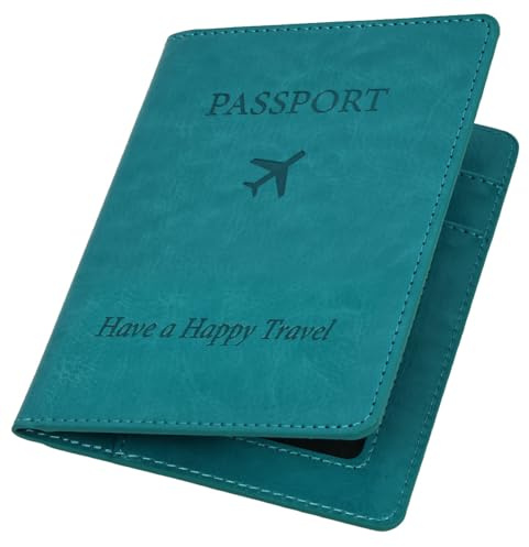OFFCUP Reisepasshülle, Reisepass Hülle Kunstleder Passport Cover mit RFID-Blocker, Reisepass Organizer für Damen Herren, Schutzhülle Tasche für Kreditkarten Ausweis und Reisedokumente(Hellgrün)