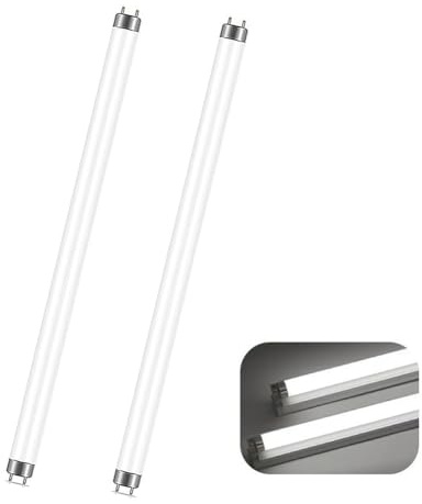 Neon 15W T8 Tubi Fluorescenti 450mm, G13 Attacco, Bianco Freddo 6500K, 1200LM, Luce a Basso Consumo Energetico, Luce Di Emergenza a Risparmio Energetico, per Cucina, Bagno, Armadio, Garage, 2 Pezzi