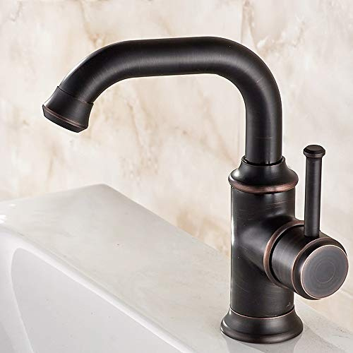 Grifo Monomando para Lavabo, Junta única, Grifo de Agua Mezclado de Bronce, plomería, Material Grueso Sentado, Grifo de Agua, grifos de Lavabo para casa Club de Hotel (tamaño: 20,5 cm) (20,5 cm)