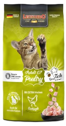 Leonardo Adult GF Poultry [300g] Alimento para Gatos | Alimento seco sin Cereales para Gatos | Alimento Completo para Gatos Adultos de Todas Las Razas a Partir de 1 año