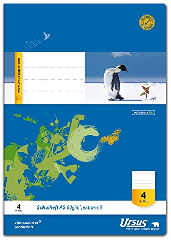 Ursus 040516004 skolhäfte klimaneutralt extravitt kvalitetspapper 10-pack