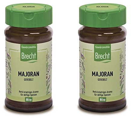 Brecht Majoran gerebelt, Bio, Glas, Nachfüllpackung, 2 x 8g