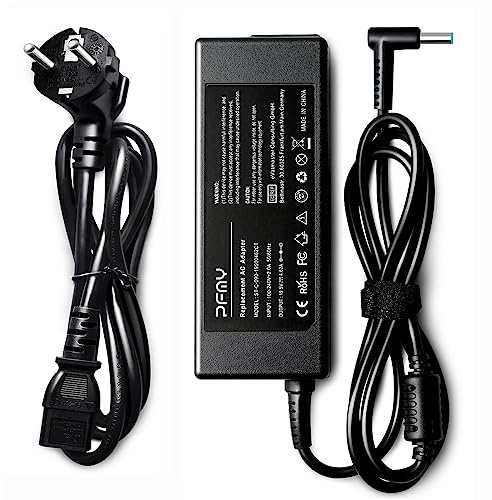 Notebook Laptop Netzteil Ladegerät Kabel 19,5V 4,62A 90W AC Adapter für HP Pavilion 15 17, Pavilion X360, Spectre X360 13, 250 255 G2 G3 G4 G5, Center Pin Blue Tip 4.5mm x 3.0mm